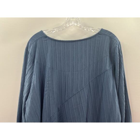 Calessa Women’s 3/4 Sleeve Assymetrical Tunic Top Cadet Blue Size 1X - Picture 7 of 8
